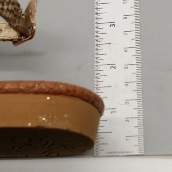 Lane Bryant Womens T Strap Thong Ankle‎ Strap Sandals Tan Leopard Print 10W - Picture 7 of 9